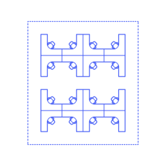 Layouts Open Offices Rows U Shape Facing Sticker Outline Svg File, Free Vectors File